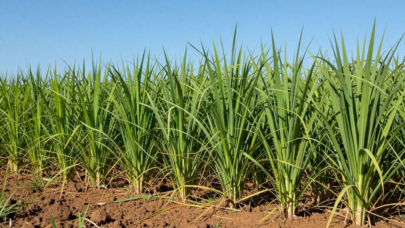 Campo verde de Brachiaria Piatã sob o sol.